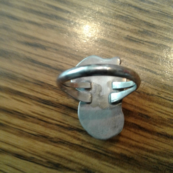 Vintage Navajo Native American Two Stone Turquoise Ring - Picture 7 of 9